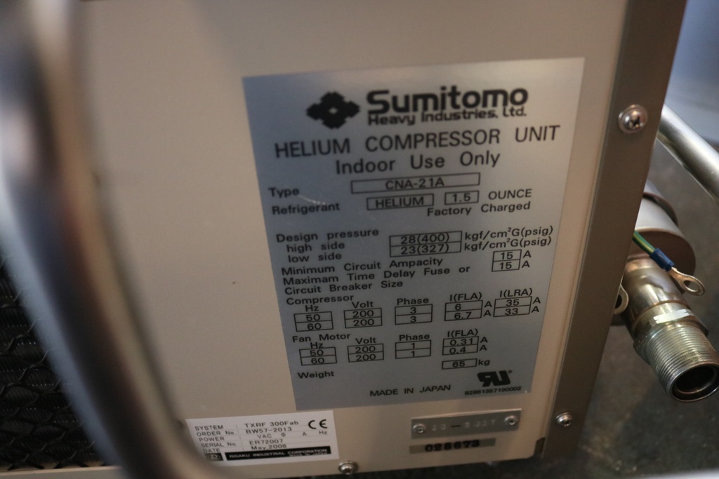 Rigaku TXRF 300 / Sumitomo Helium Compressor unit / Cryogenic